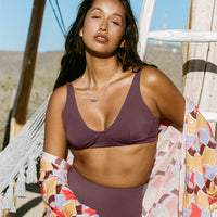 The Mila Bikini Top - Eco Nylon - Mink