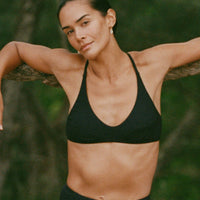 The Valencia Bikini Top - Ribbed - Black