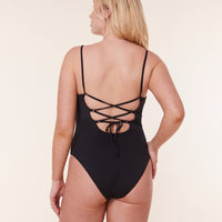 The Cabarete One Piece - Eco Nylon - Black - Long Torso