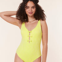 The Mana One Piece - Floral Lace - Limeade - Classic