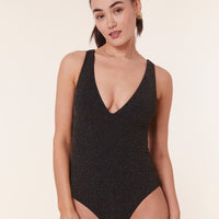 The Augustine One Piece - Lurex Rib - Black - Classic