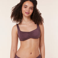 The Nadi Bikini Top - Satin - Licorice