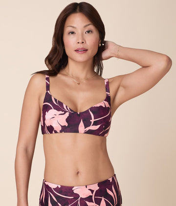 Andie X Lands’ End Tugless Molki Bikini Top - Eco Nylon - Abstract Floral