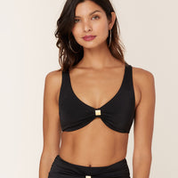 The Dalia Bikini Top - Eco Nylon - Black