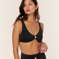 The Dalia Bikini Top - Eco Nylon - Black