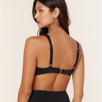 The Dalia Bikini Top - Eco Nylon - Black