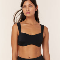 The Kalama Bikini Top - Eco Nylon - Black
