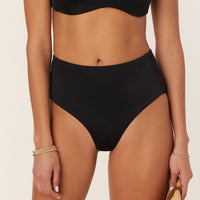 The High Rise Bikini Bottom - Eco Nylon - Black