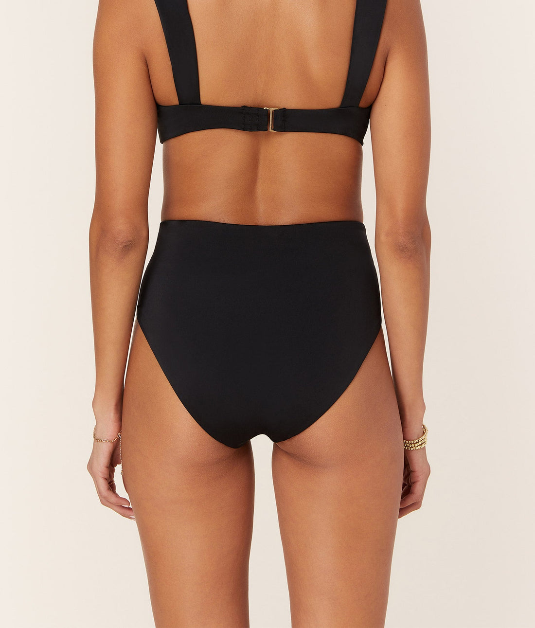 The High Rise Bikini Bottom - Eco Nylon - Black