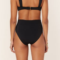 The High Rise Bikini Bottom - Eco Nylon - Black