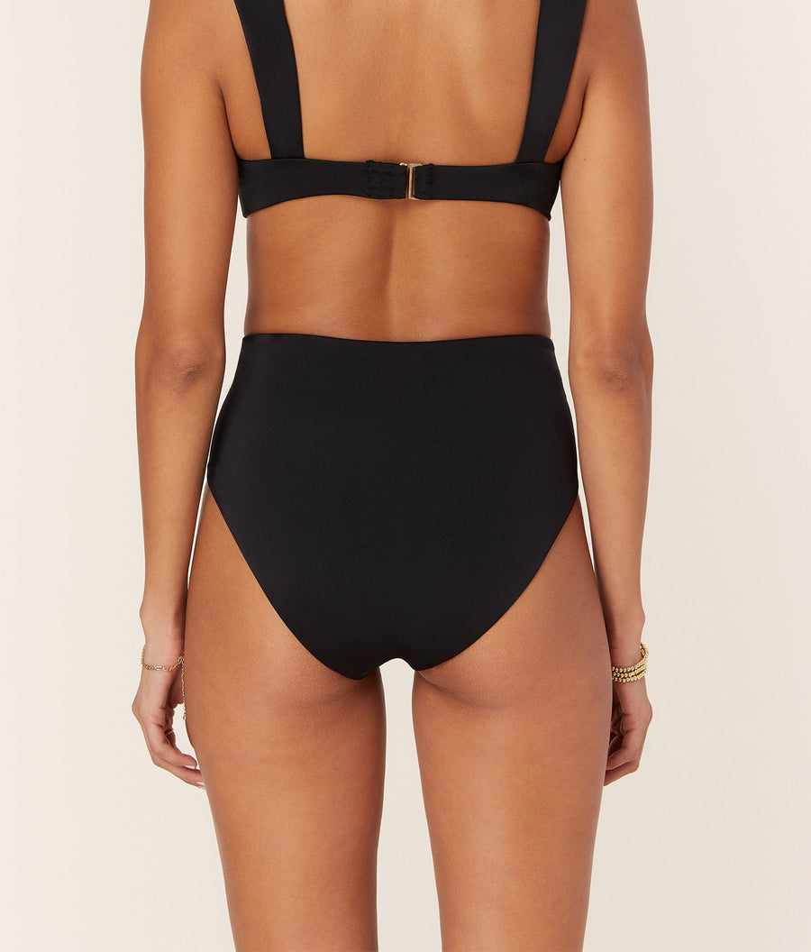 The High Rise Bikini Bottom - Eco Nylon - Black