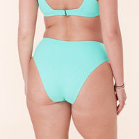 The 90s High Waist Bikini Bottom - Wide Rib - Opal