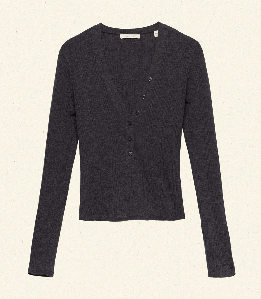 ALBANIE TOP -- CHARCOAL GREY