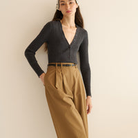 ALBANIE TOP -- CHARCOAL GREY