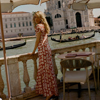 ALNA DRESS -- ROUGE FLEURS D'ANEMONE
