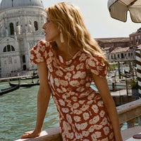 ALNA DRESS -- ROUGE FLEURS D'ANEMONE