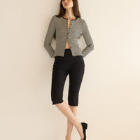 AMELIE TEE -- BLACK NANTUCKET STRIPE