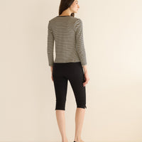 AMELIE TEE -- BLACK NANTUCKET STRIPE