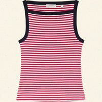 ANDREA TANK -- ROUGE NANTUCKET STRIPE