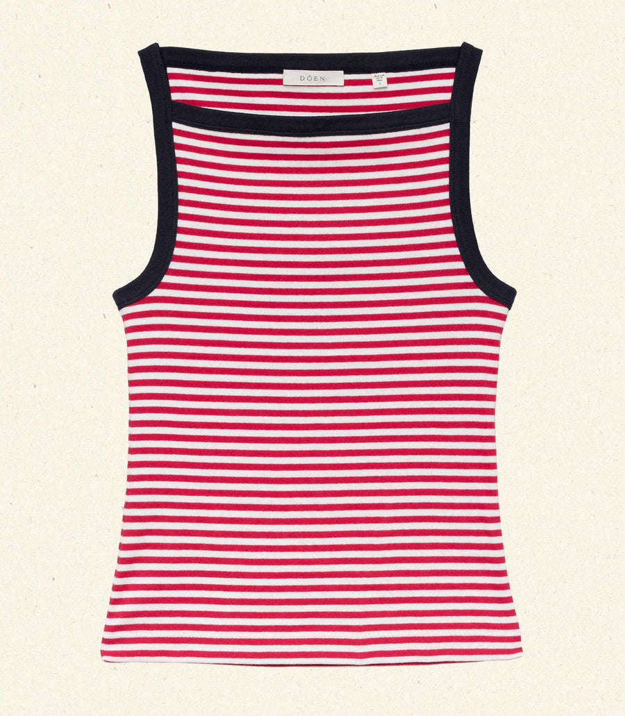 ANDREA TANK -- ROUGE NANTUCKET STRIPE