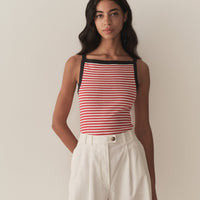 ANDREA TANK -- ROUGE NANTUCKET STRIPE