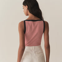 ANDREA TANK -- ROUGE NANTUCKET STRIPE