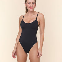 The Amalfi One Piece - Eco Nylon - Black - Classic - Cheeky