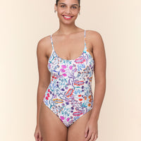The Amalfi One Piece - Eco Nylon - Botanical Floral - Long Torso