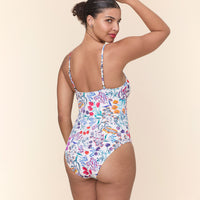The Amalfi One Piece - Eco Nylon - Botanical Floral - Long Torso