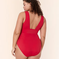 The Mykonos One Piece - Eco Nylon - Cherry Red - Long Torso
