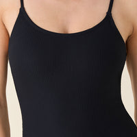 The Amalfi One Piece - Eco Ribbed - Black - Long Torso
