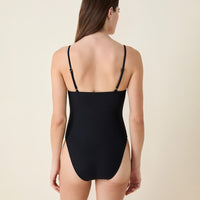 The Amalfi One Piece - Eco Ribbed - Black - Long Torso