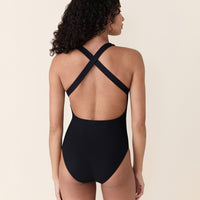 The Tulum One Piece - Eco Ribbed - Black - Long Torso