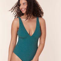 The Augustine One Piece - Lurex Rib - Ceramic - Long Torso