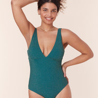 The Augustine One Piece - Lurex Rib - Ceramic - Long Torso