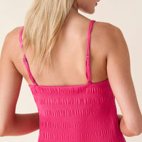 The Amalfi Swim Dress - Smocked - Bright Begonia - Classic