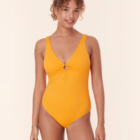 The Bonita One Piece - Wide Rib - Tangerine - Classic