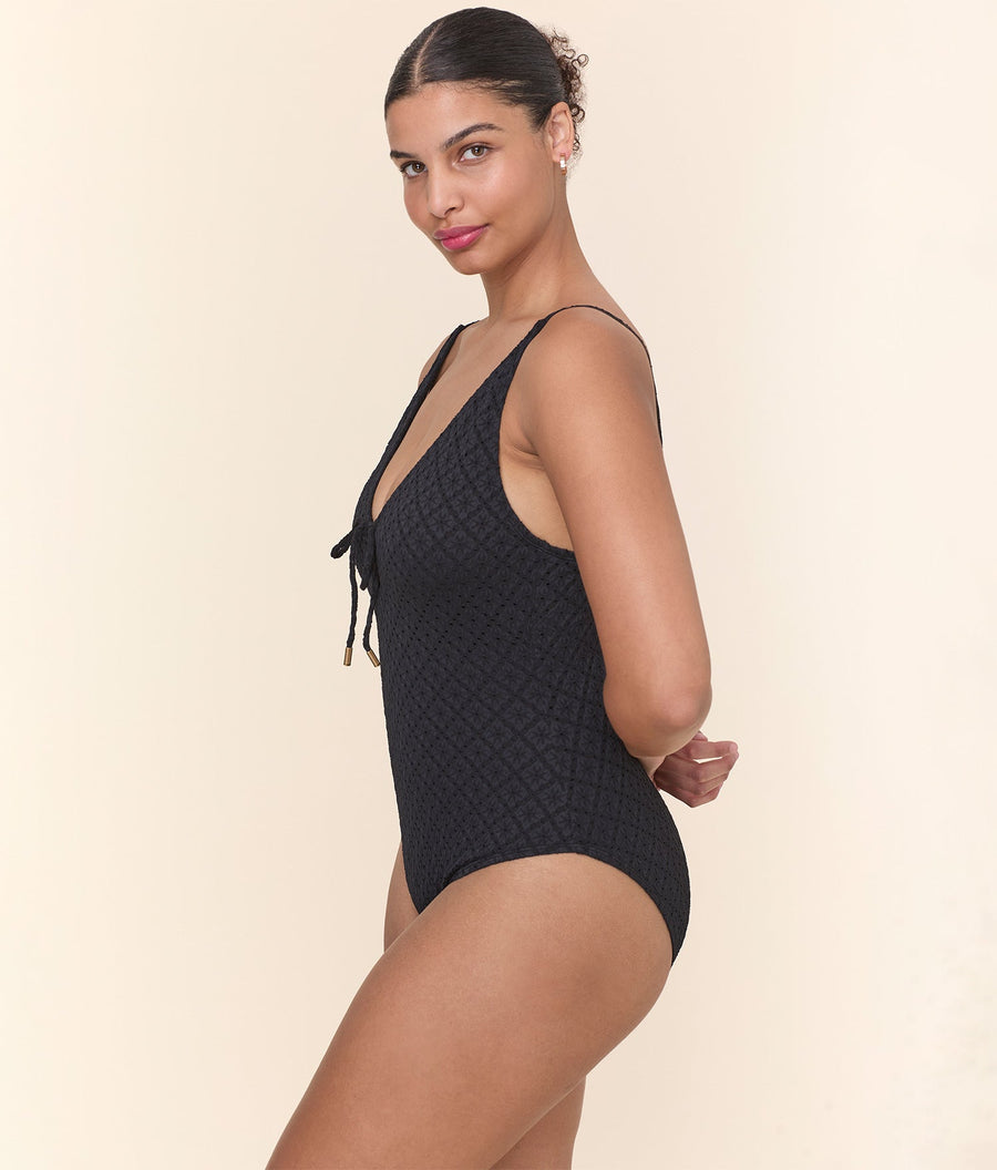 The Sicily One Piece - Eyelet - Black Eyelet - Classic
