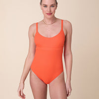 The Honolulu One Piece - Eco Ribbed - Vermillion - Long Torso