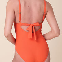 The Honolulu One Piece - Eco Ribbed - Vermillion - Long Torso