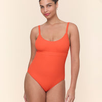 The Honolulu One Piece - Eco Ribbed - Vermillion - Long Torso