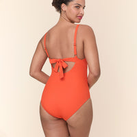 The Honolulu One Piece - Eco Ribbed - Vermillion - Long Torso