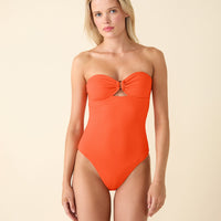 The Zoe One Piece - Eco Ribbed - Vermillion - Classic