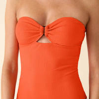 The Zoe One Piece - Eco Ribbed - Vermillion - Classic