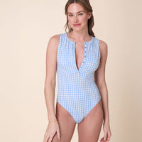 The Malibu One Piece - Crinkle Gingham - Sky Gingham - Classic