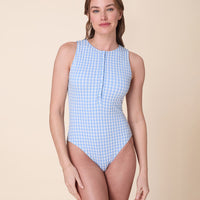 The Malibu One Piece - Crinkle Gingham - Sky Gingham - Classic