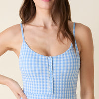 The Snap One Piece - Crinkle Gingham - Sky Gingham - Classic