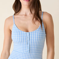 The Snap One Piece - Crinkle Gingham - Sky Gingham - Long Torso