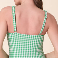 The Macao One Piece - Crinkle Gingham - Green Gingham - Classic