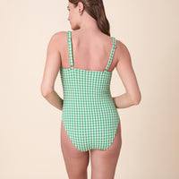 The Macao One Piece - Crinkle Gingham - Green Gingham - Classic